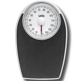 Laica Báscula de baño analógica blanco y negro, máximo 150 kg